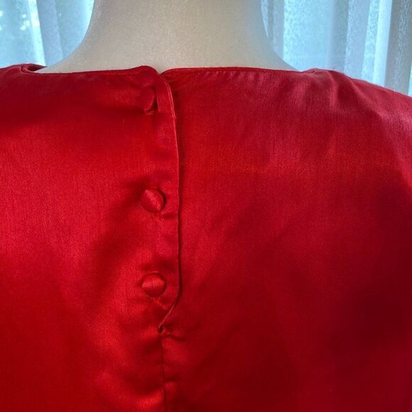 Blouse Concepts Red Pullover Blouse SZ 14 90’s - Picture 7 of 11